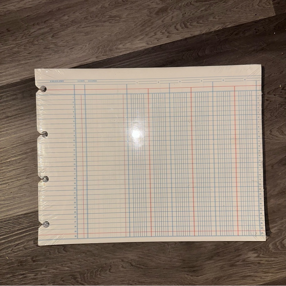 (1) Wilson Jones 10-6 Ledger Refill 9 1/4 x 11 7/8 w/ description space RARE HTF